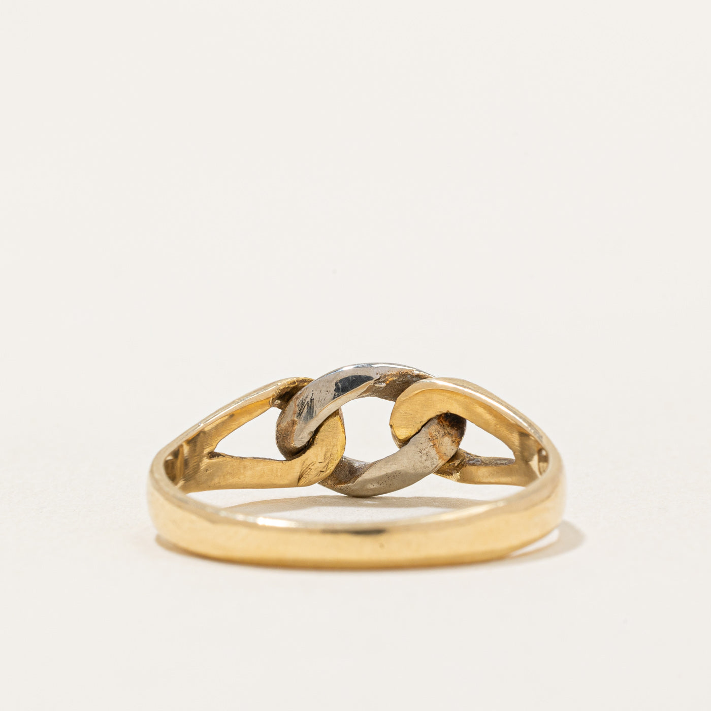 Bague égyptienne à maillons en or bicolore 18 carats | Taille 8,75 |