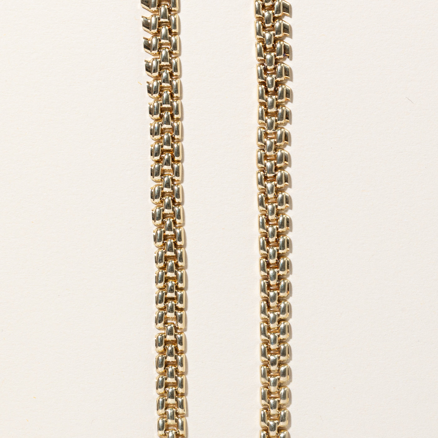 14k Yellow Gold Panther Link Fishbone Style Necklace | 16" |