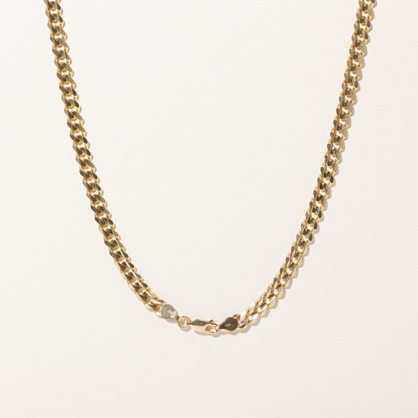 14k Yellow Gold Flat Curb Link Chain | 20" |