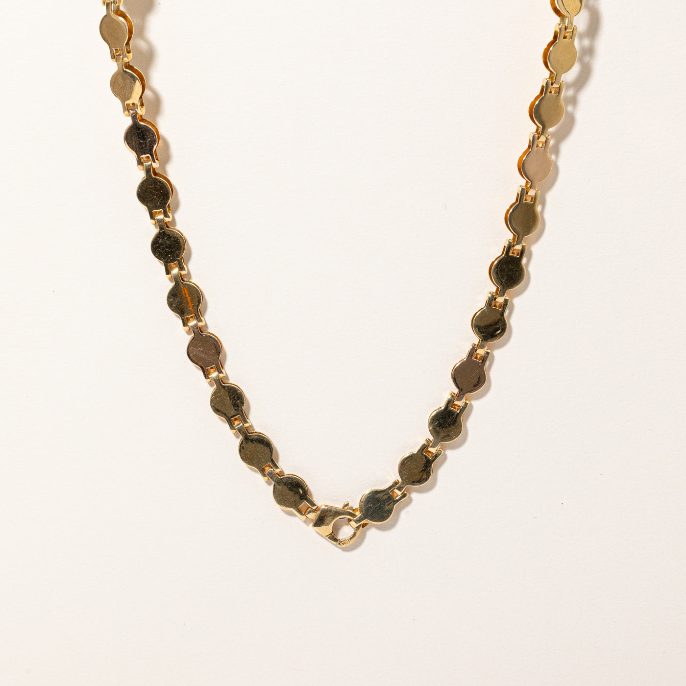 18k Two Tone Gold Circle Link Chain | 17" |