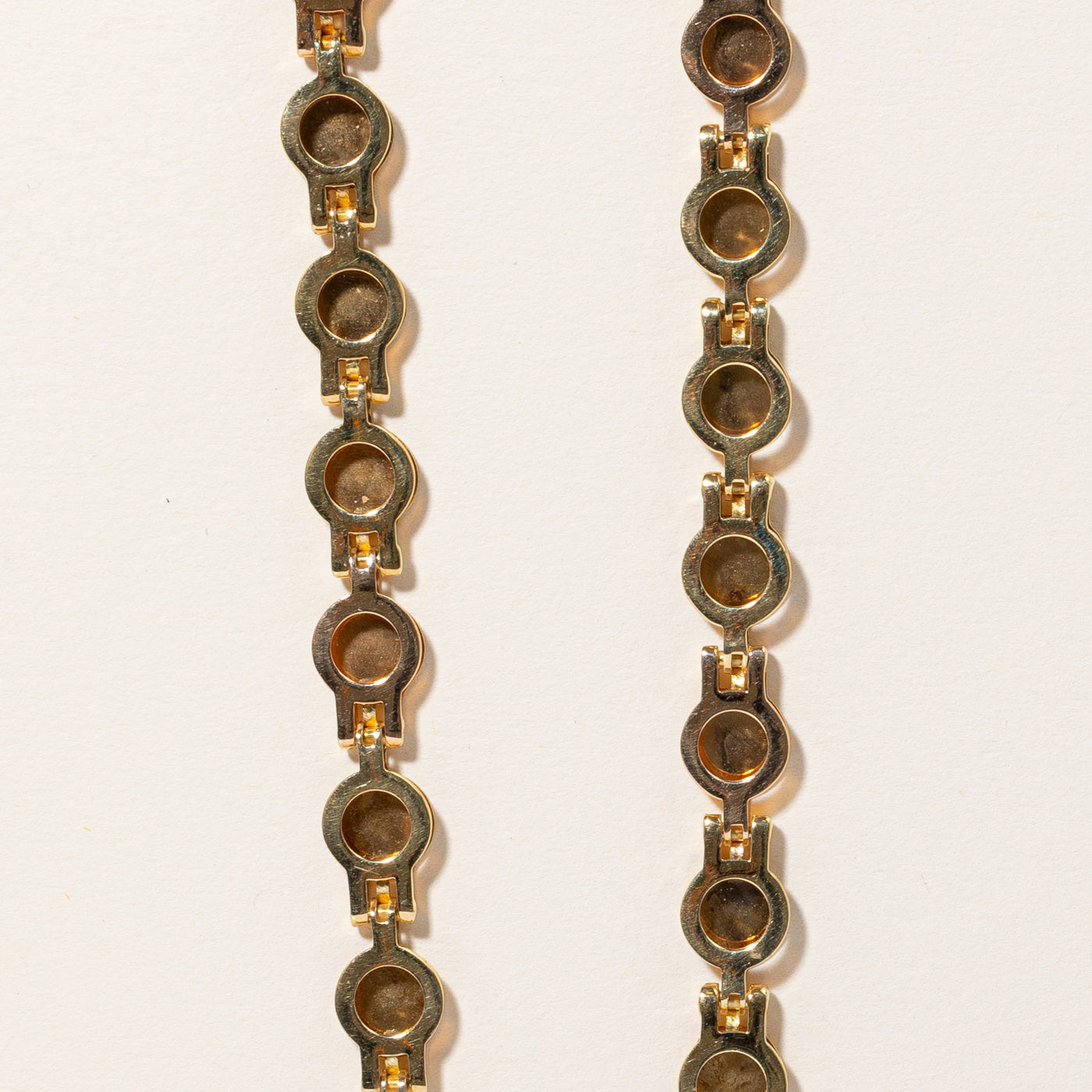 18k Two Tone Gold Circle Link Chain | 17" |