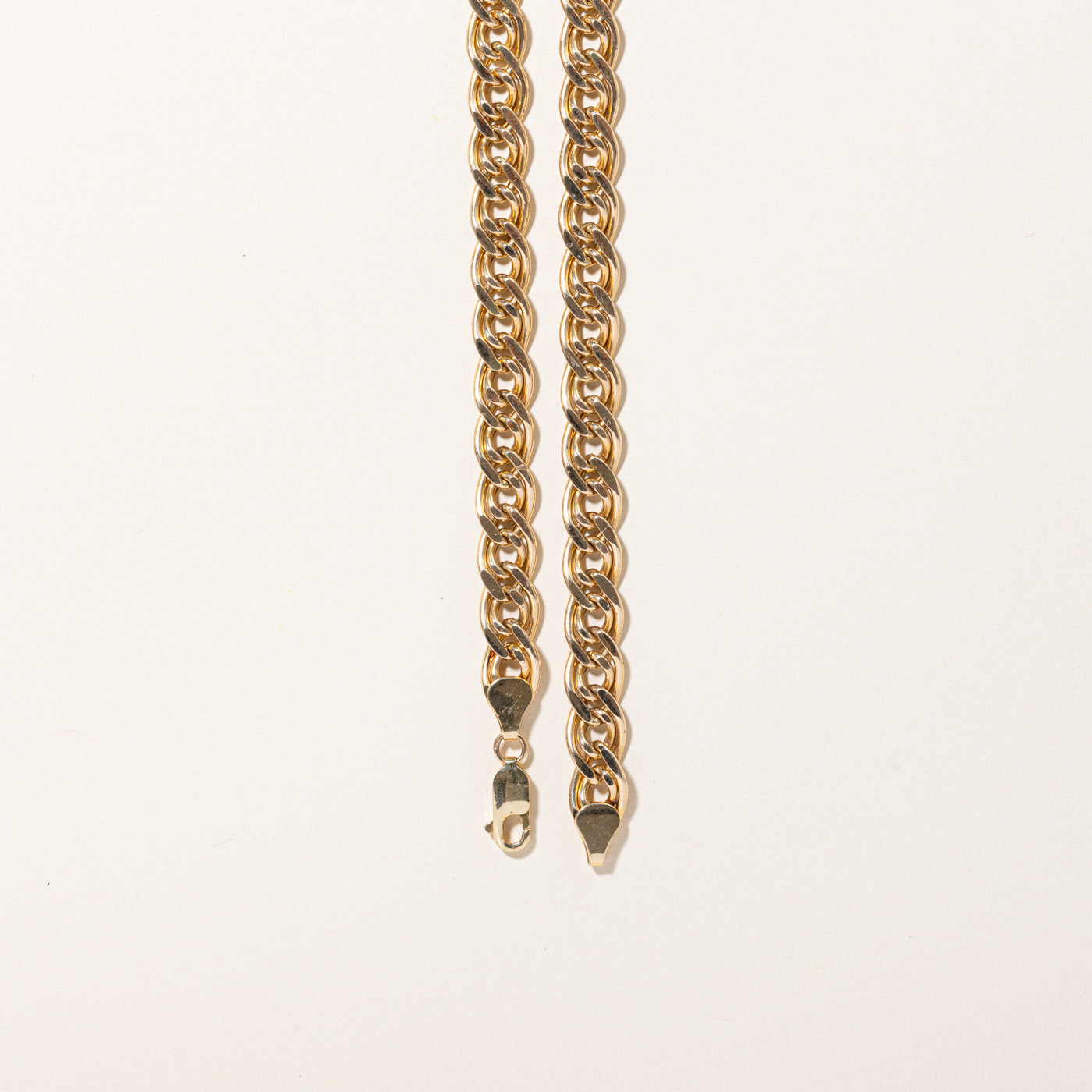 Chaîne à maillons gourmette double en or jaune 14 carats | 18" |