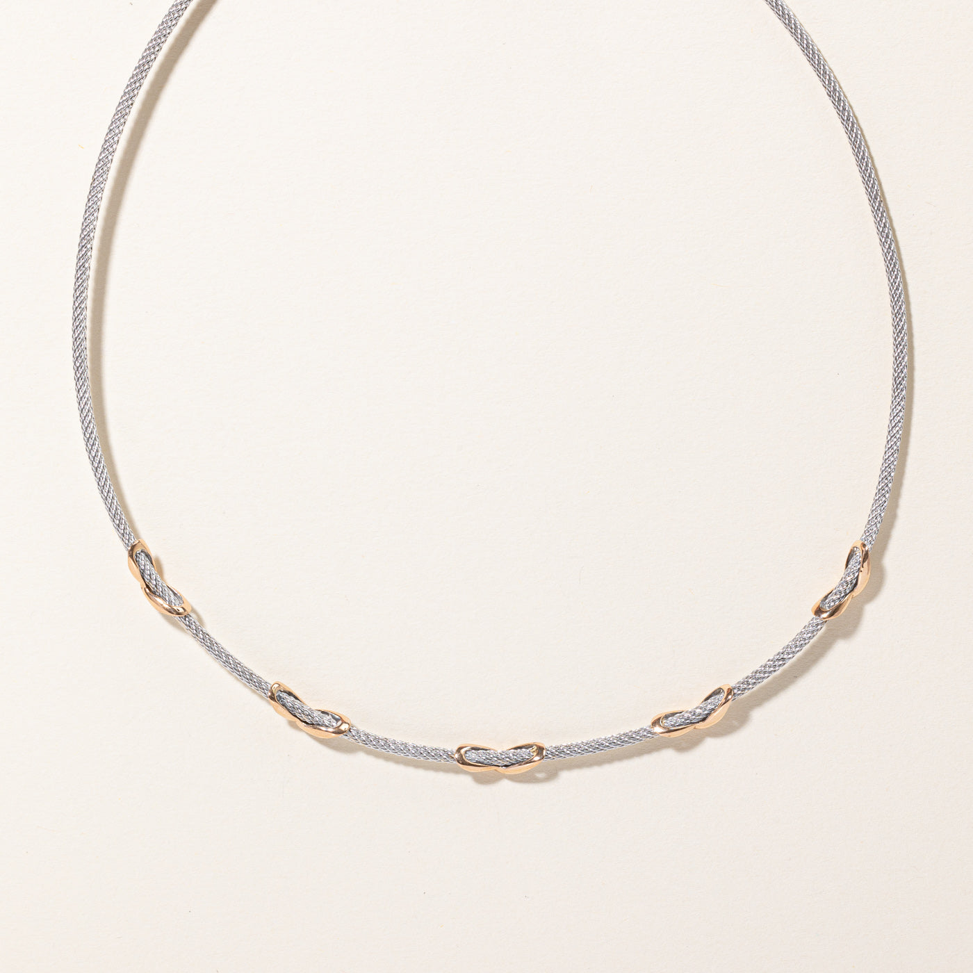 18k Two Tone Gold Wire Band Choker | 16" |