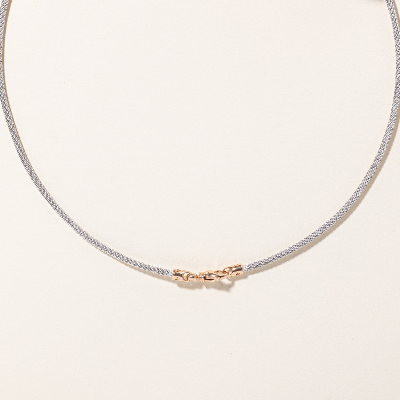 18k Two Tone Gold Wire Band Choker | 16" |