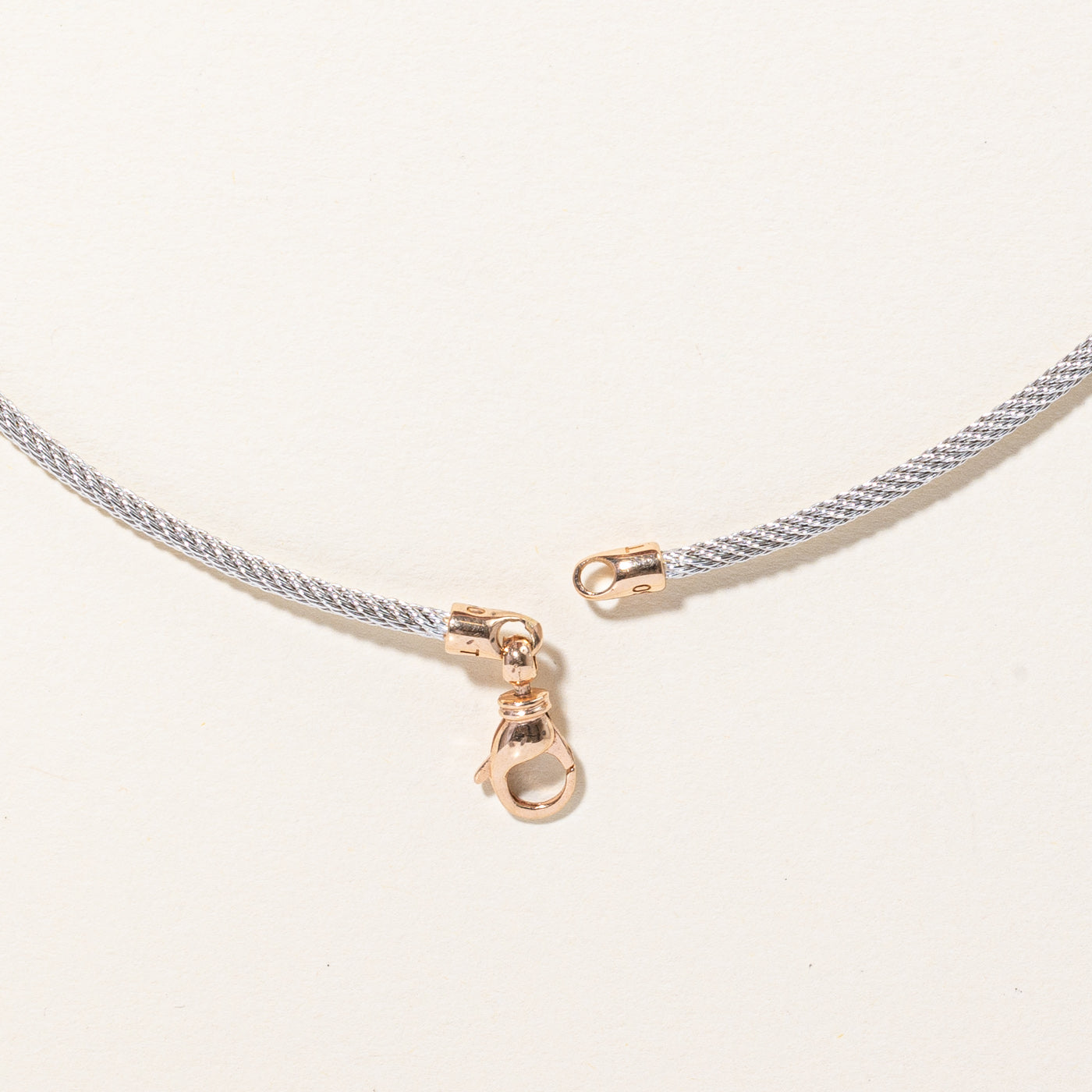 18k Two Tone Gold Wire Band Choker | 16" |