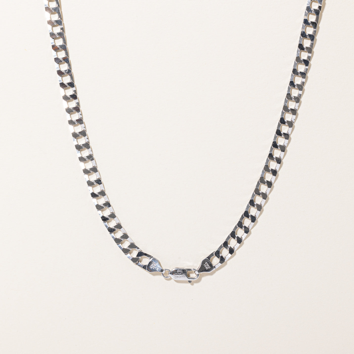10k White Gold Curb Link Chain | 22" |
