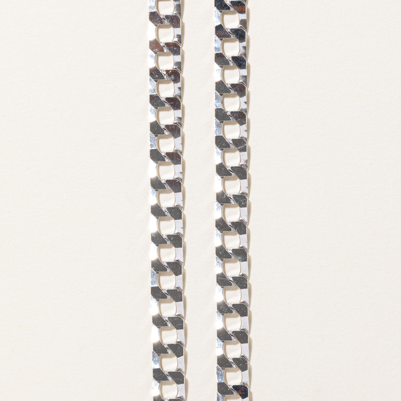 10k White Gold Curb Link Chain | 22" |