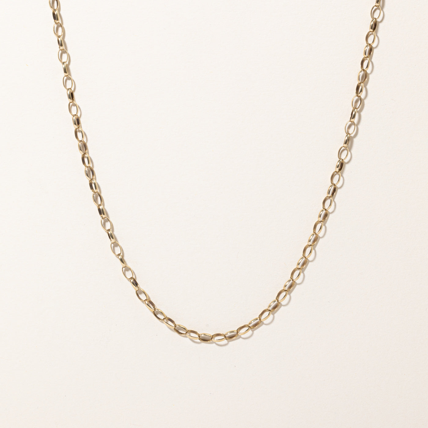 9k Yellow Gold Oval Cable Chain | 25" |