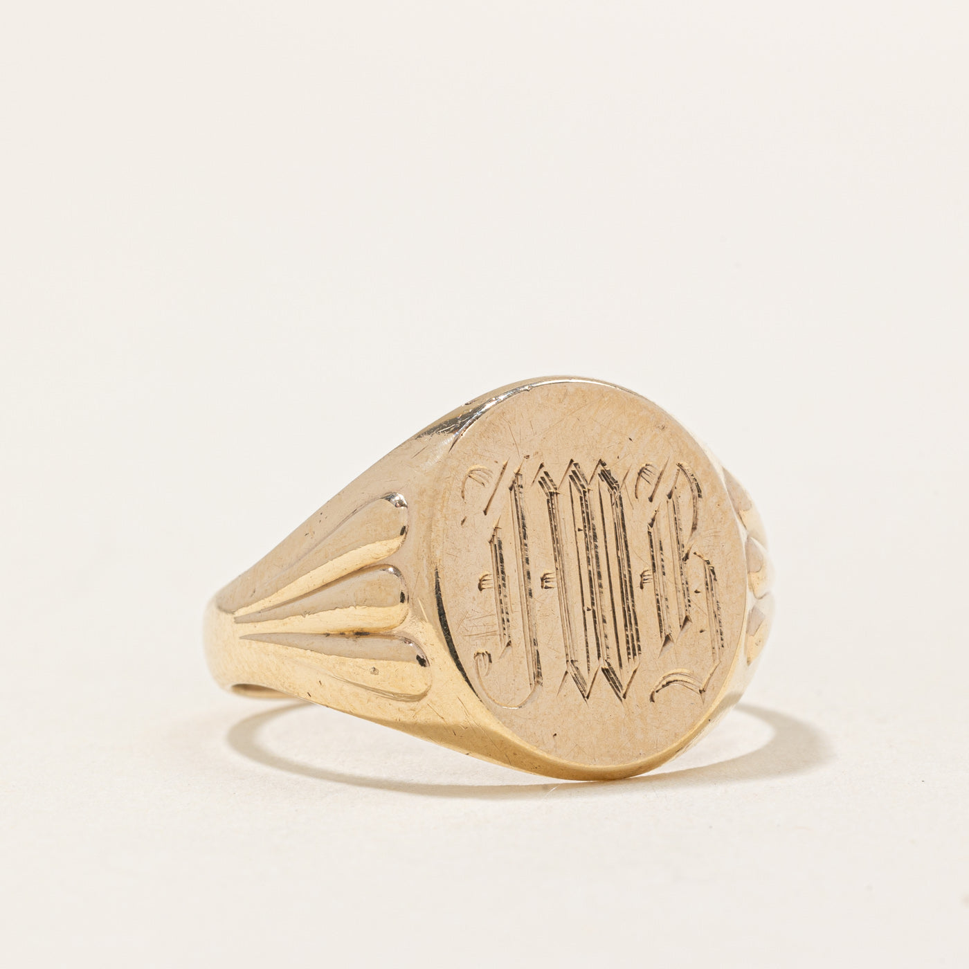 Birks' 10k Yellow Gold 'JMB' Signet Ring | SZ 9.75 |