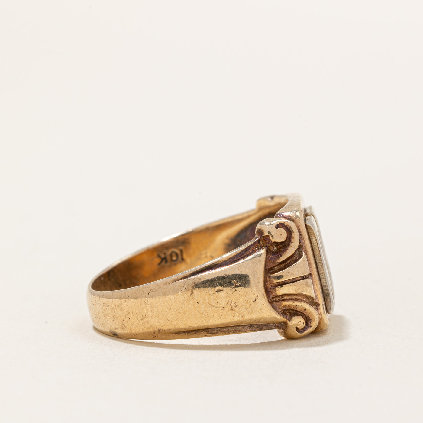 10k Two Tone Gold 'RB' Signet Ring | SZ 9.5 |