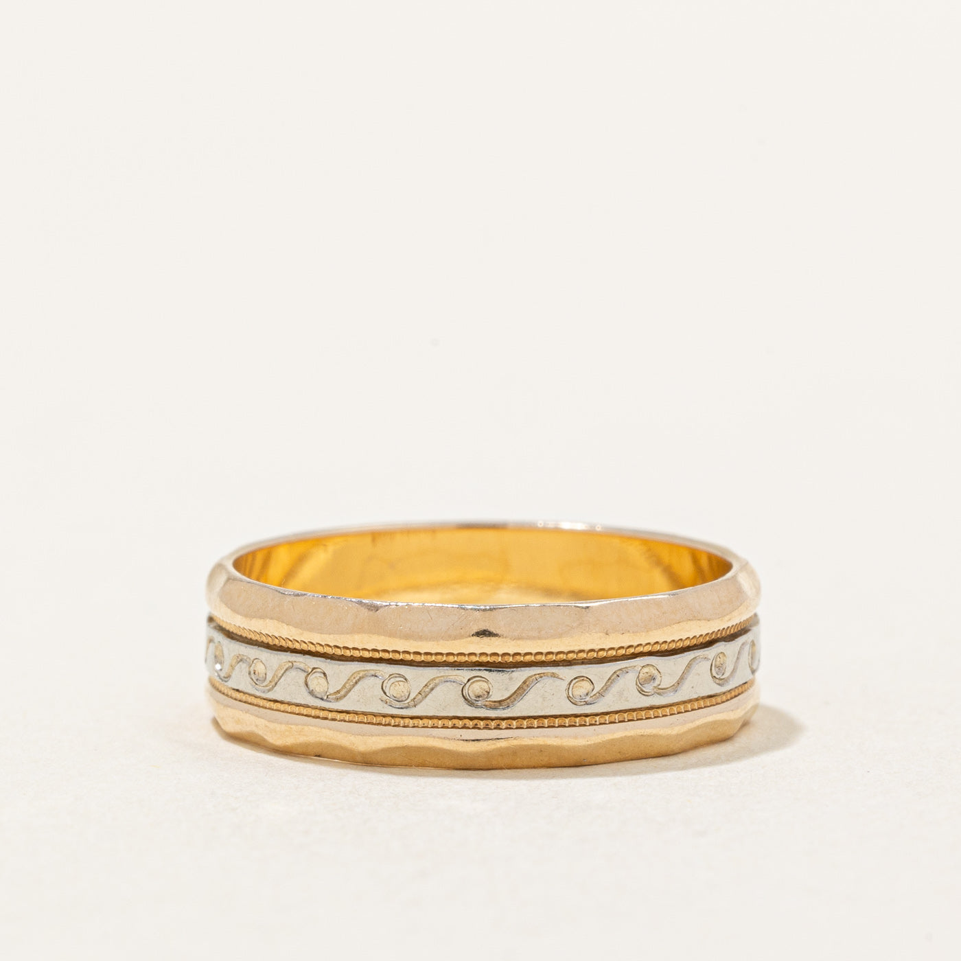 Alliance bicolore en or 14 carats | Taille 6 |