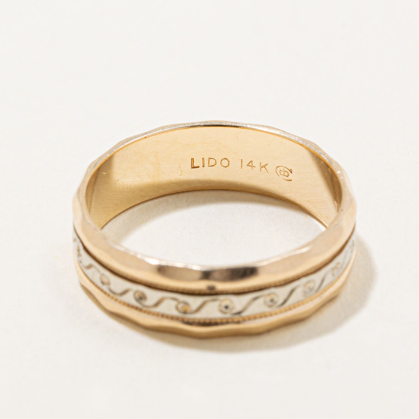Alliance bicolore en or 14 carats | Taille 6 |