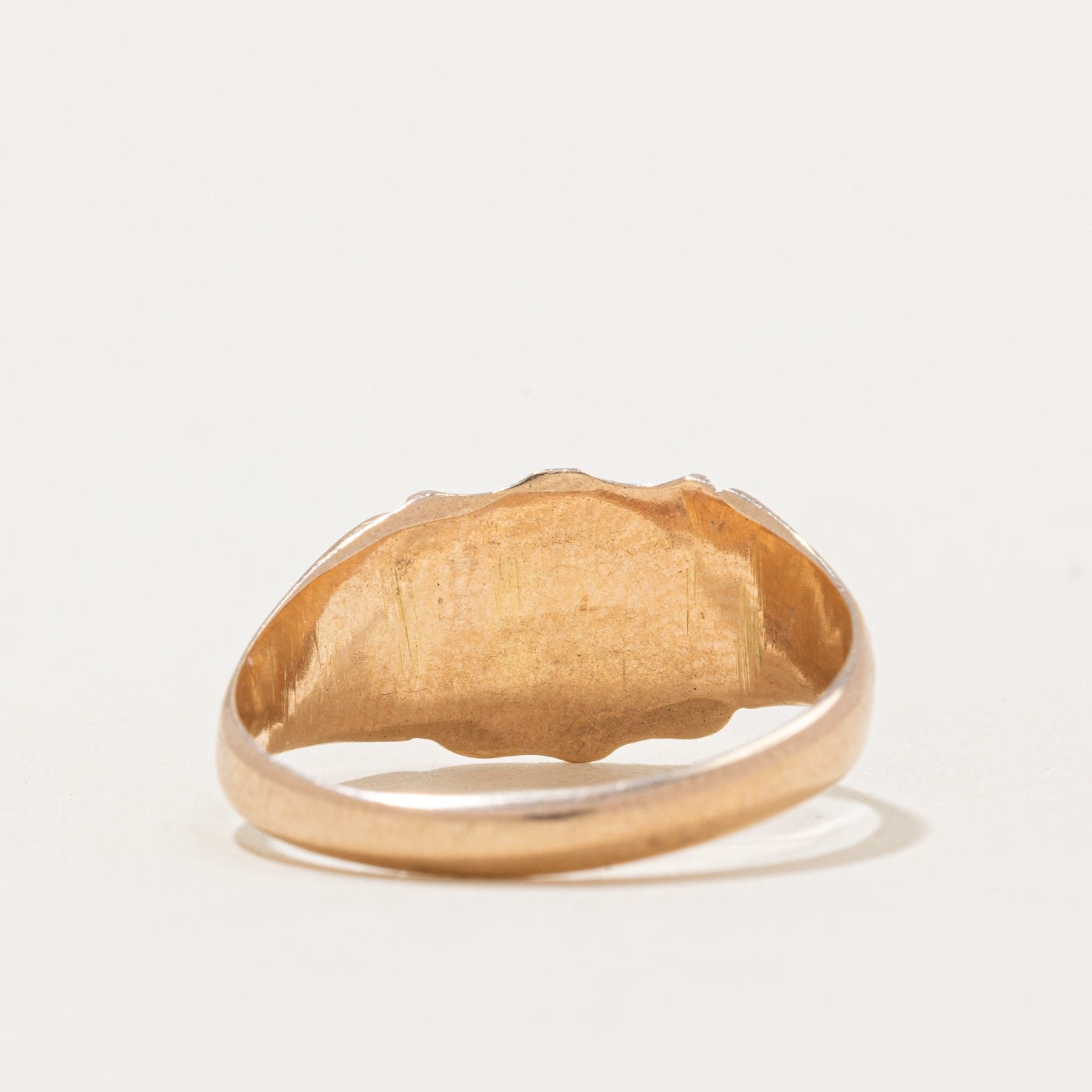 9k Yellow Gold Blank Crest Signet Ring | SZ 8.5 |