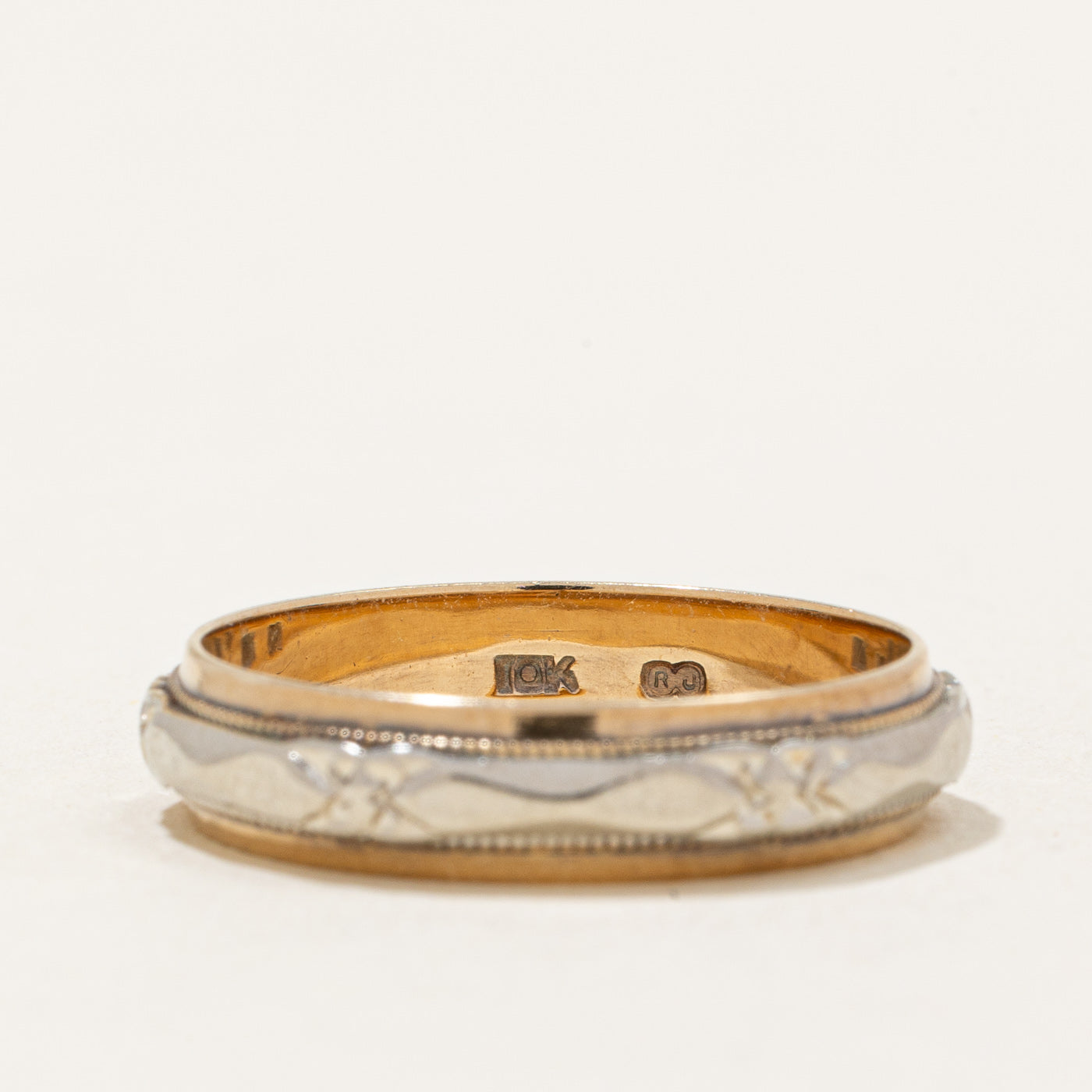 10k Two Tone Gold Band | SZ 8.75 |