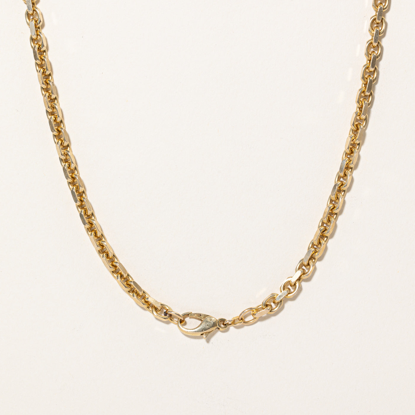 Italian 14k Yellow Gold Thick Faceted Rolo Chain | 18" |