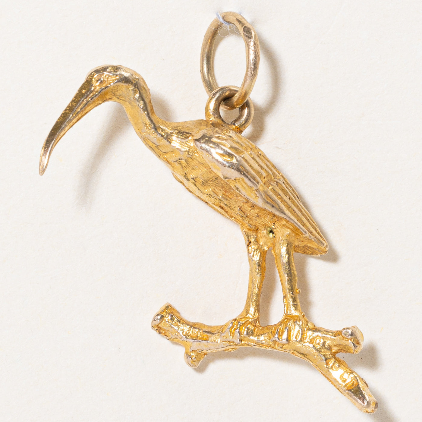 14k Yellow Gold Bird Charm