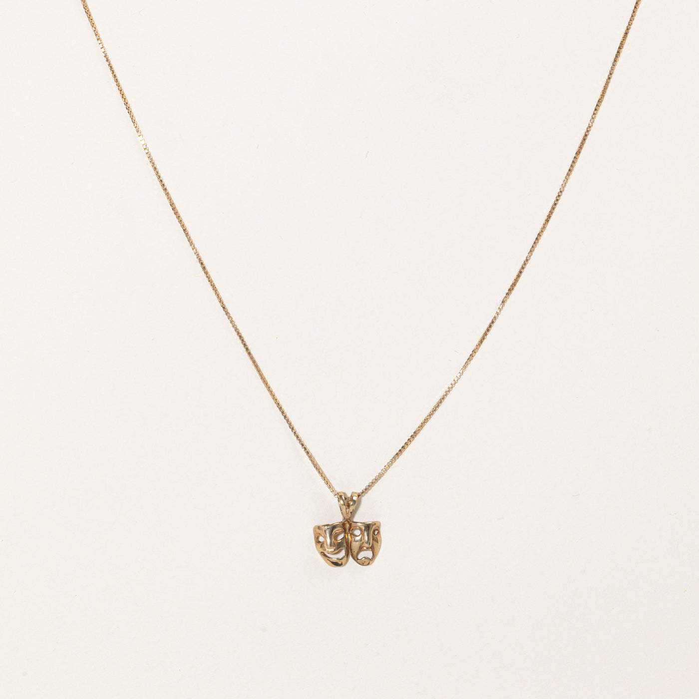 Gold Mask Pendant Necklace | 16" |