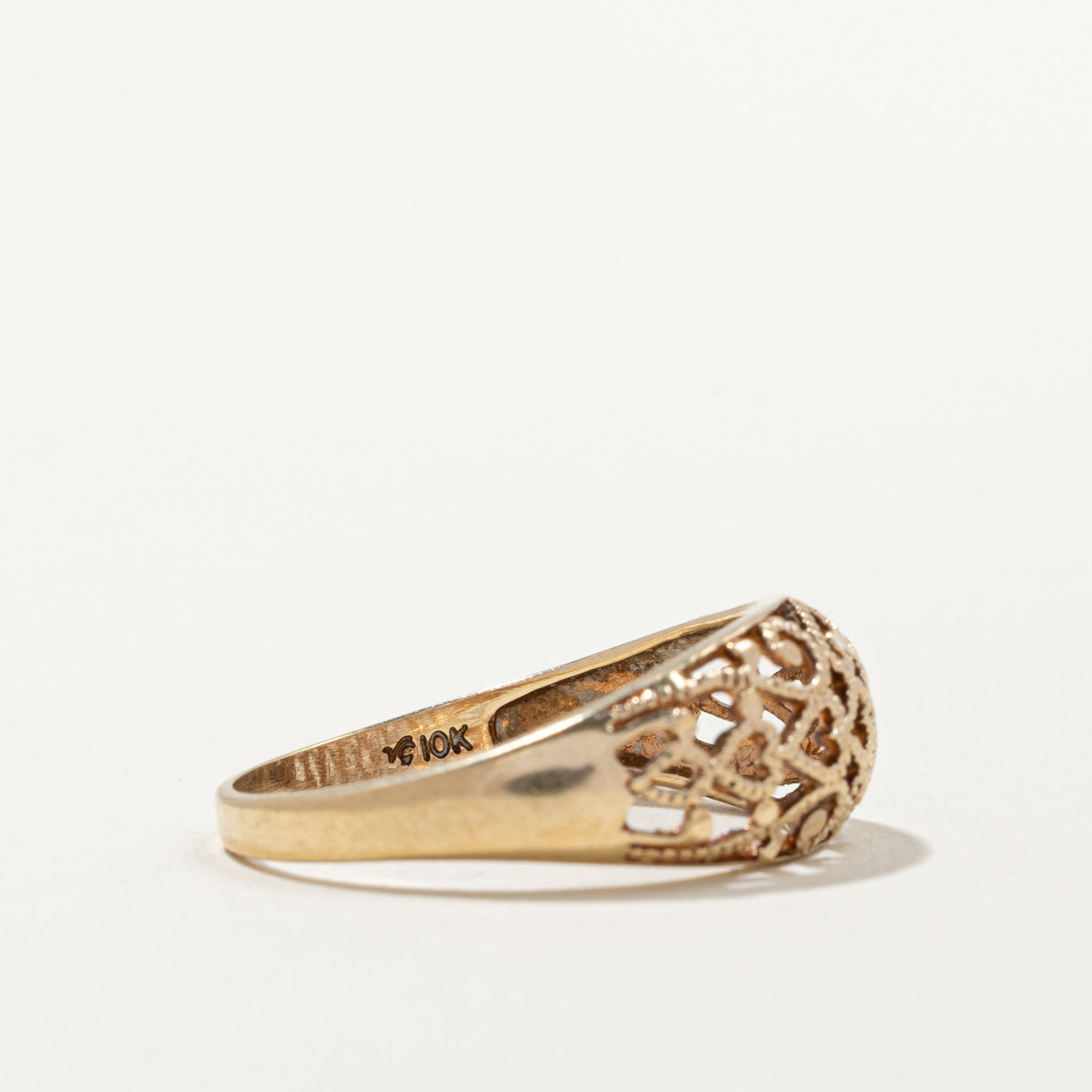 10k Yellow Gold Filigree Tapered Ring | SZ 9 |