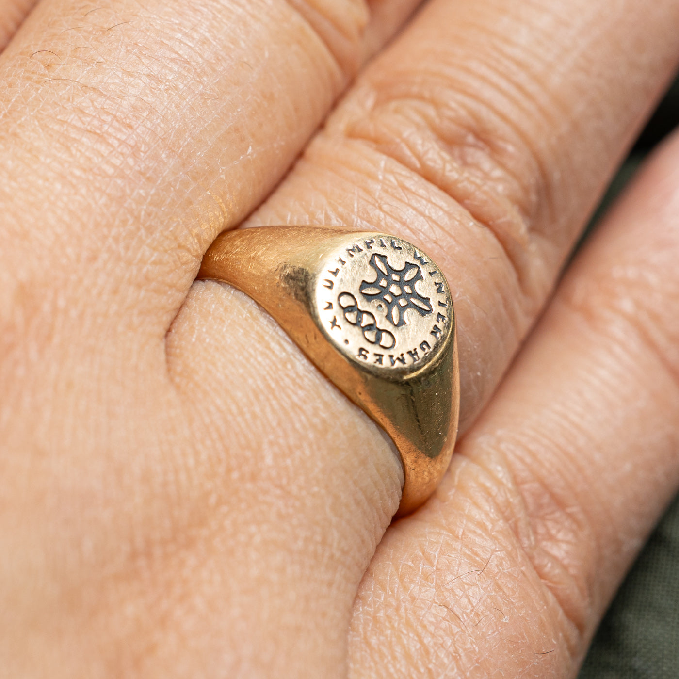 14k Yellow Gold 'XV Olympic Winter Games' Signet Ring | SZ 7.25 |