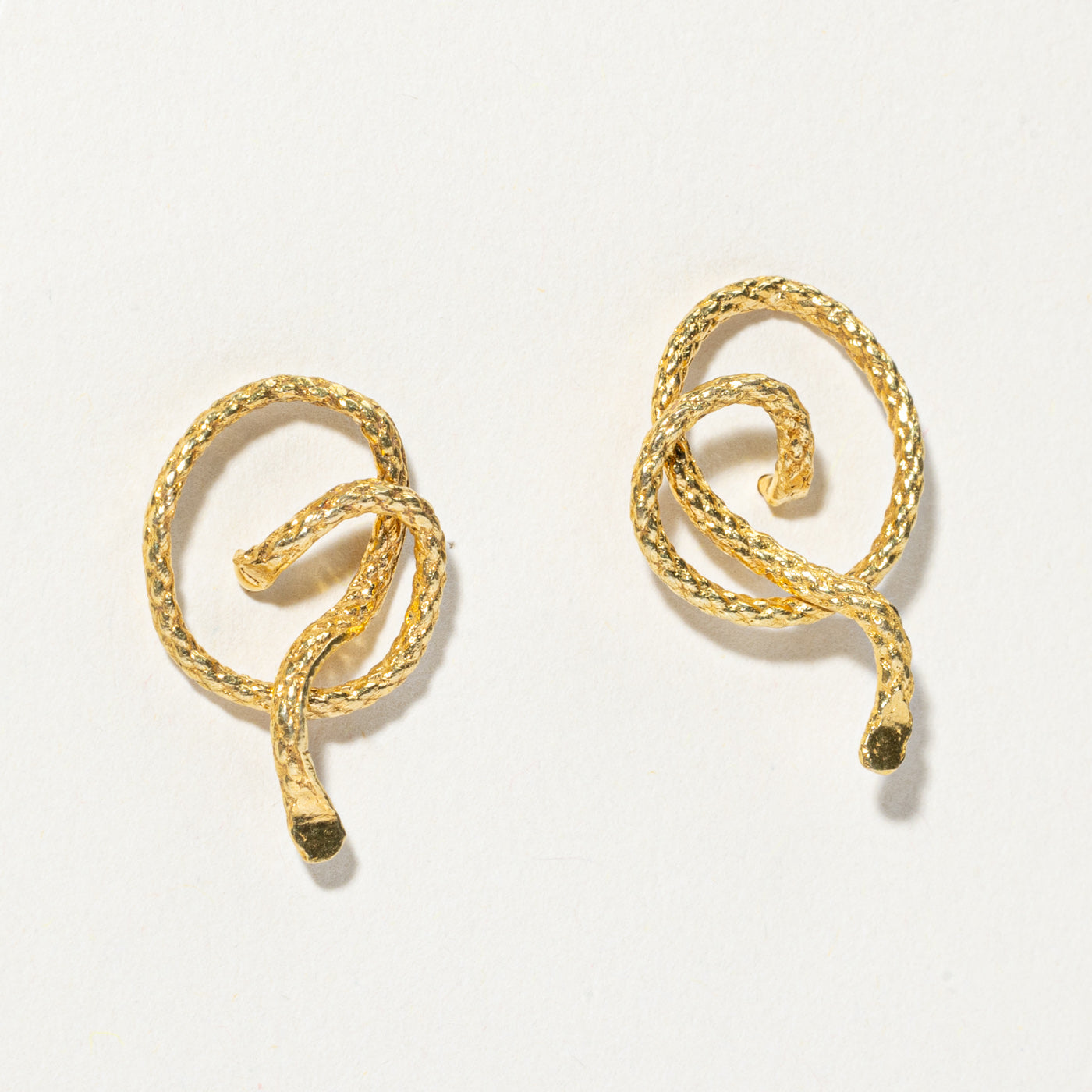 18k Yellow Gold Snake Earrings