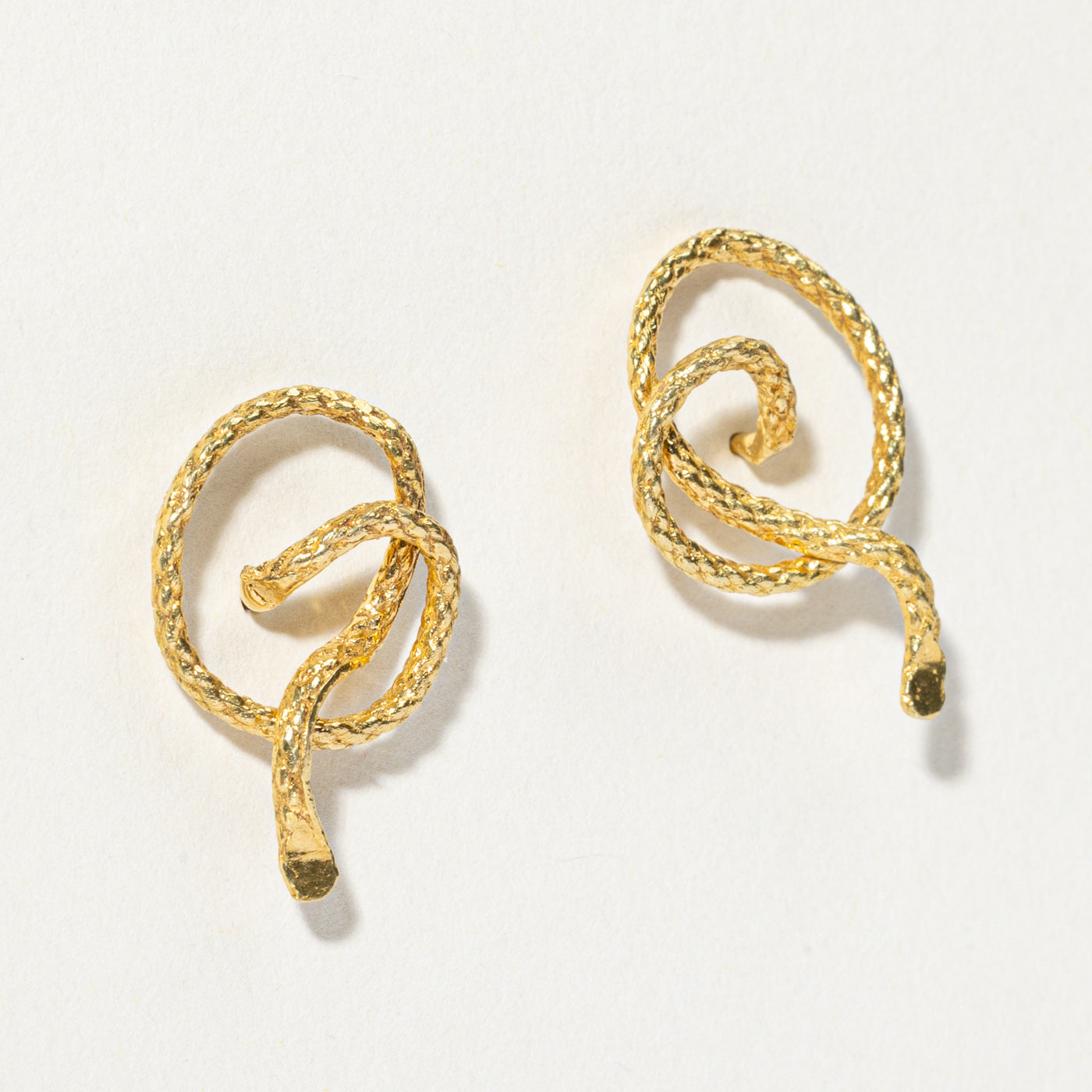 18k Yellow Gold Snake Earrings