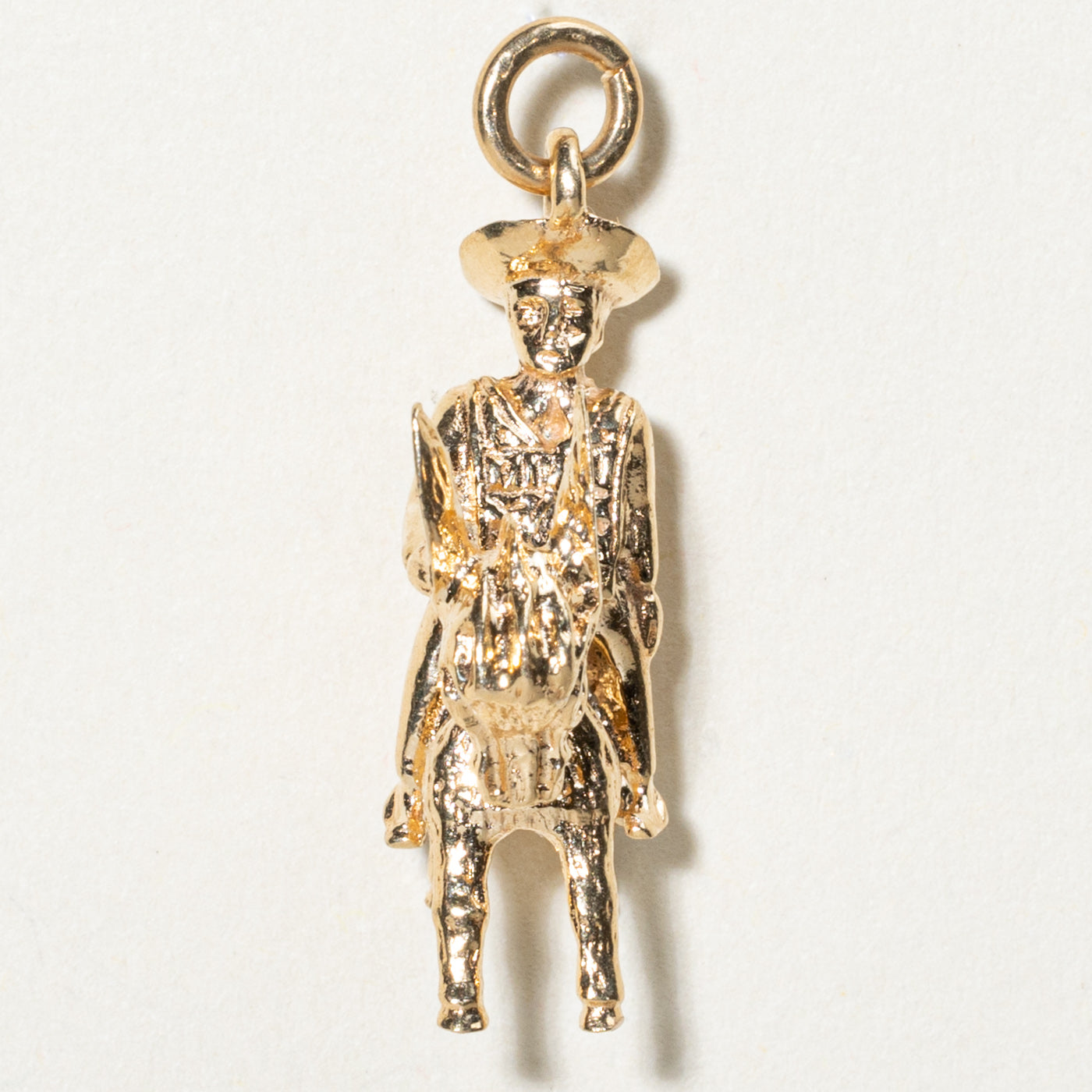 14k Yellow Gold Donkey Rider Charm