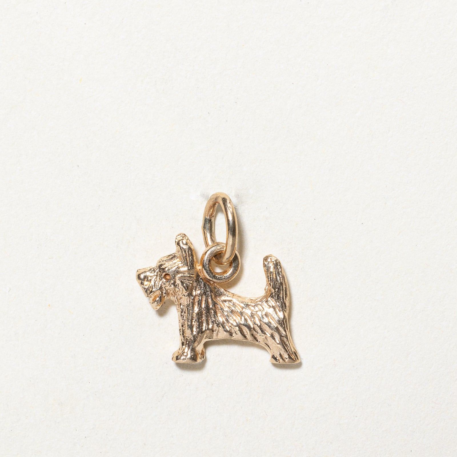Breloque chien terrier en or jaune 10 carats |