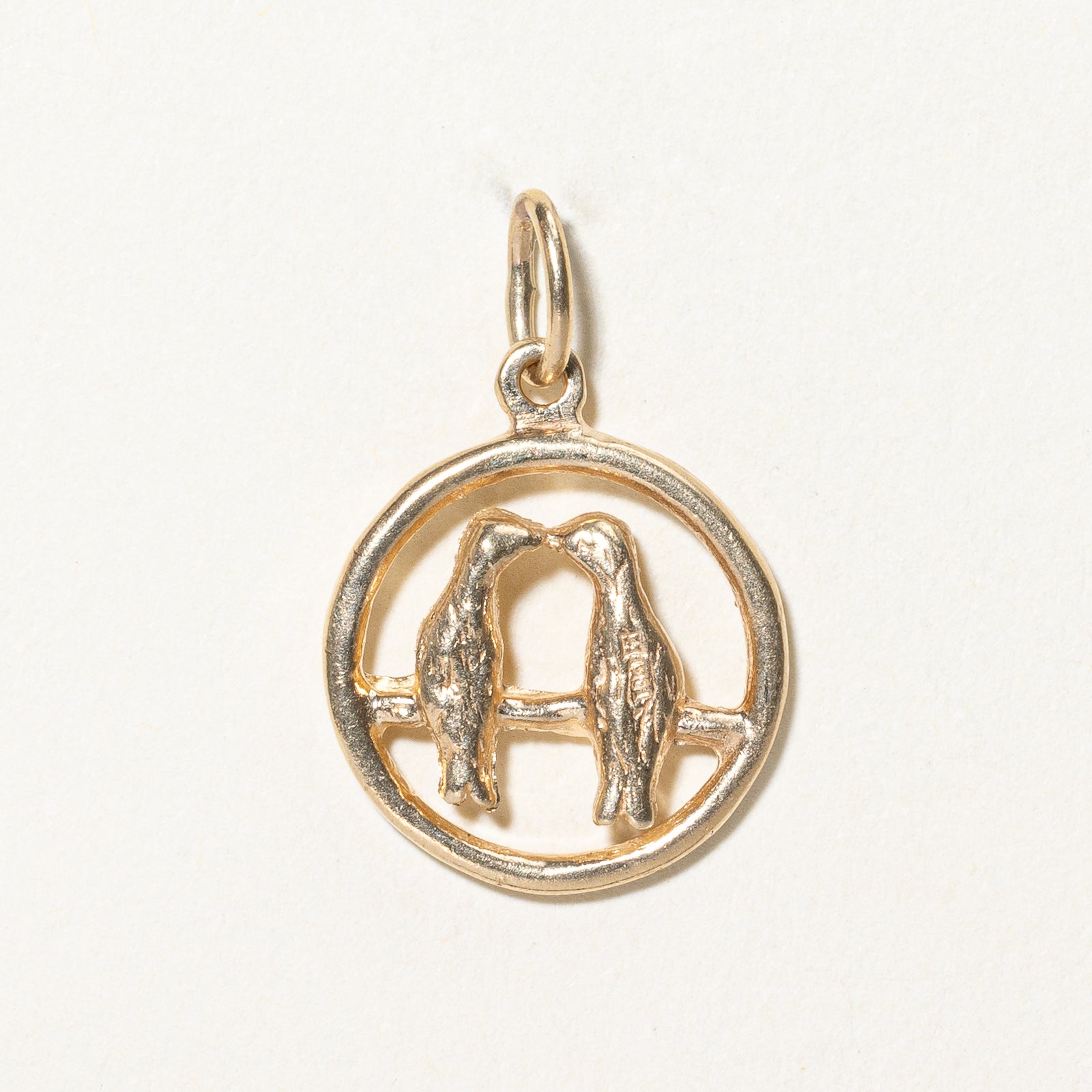 Breloque oiseau amoureux en or jaune 10 carats |