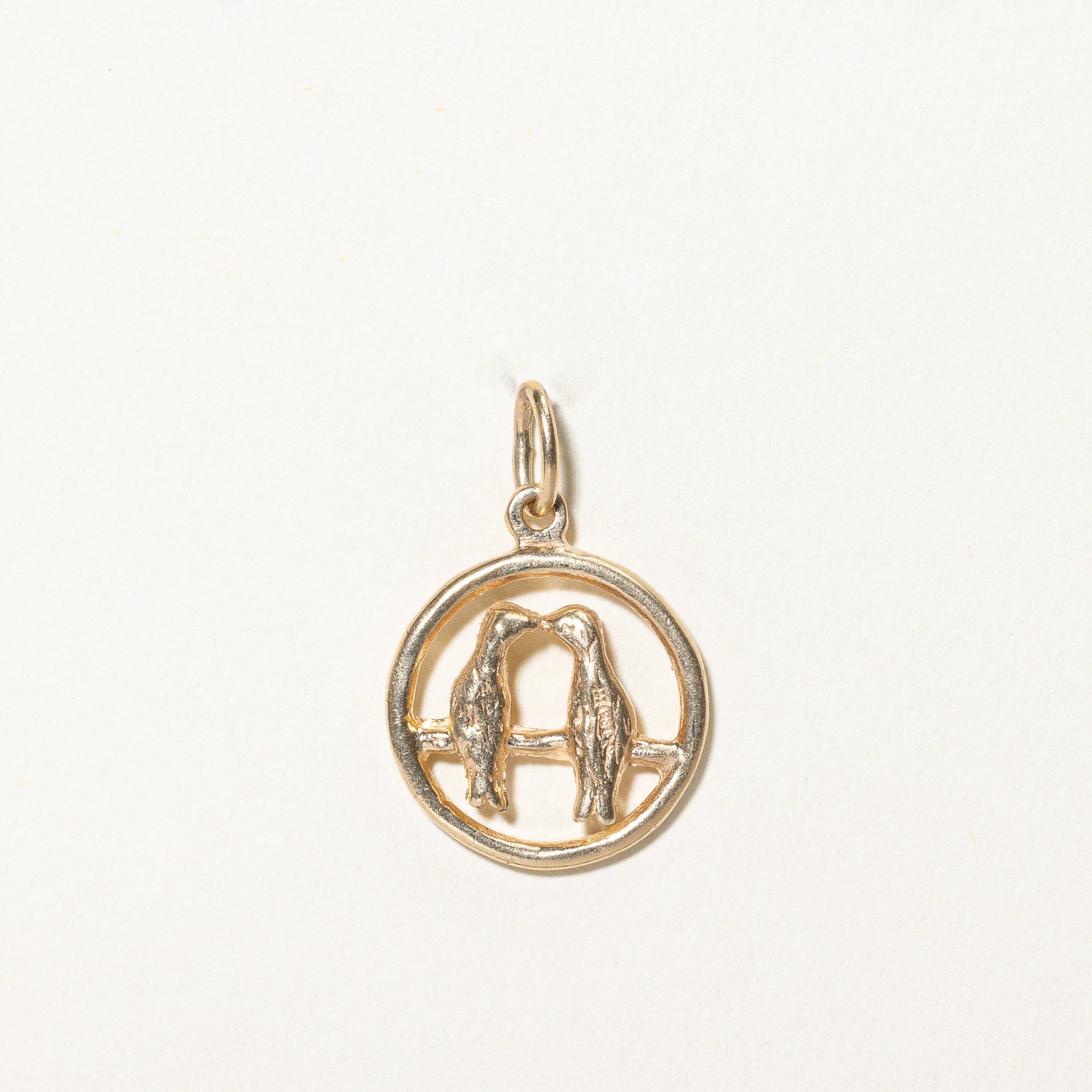Breloque oiseau amoureux en or jaune 10 carats |