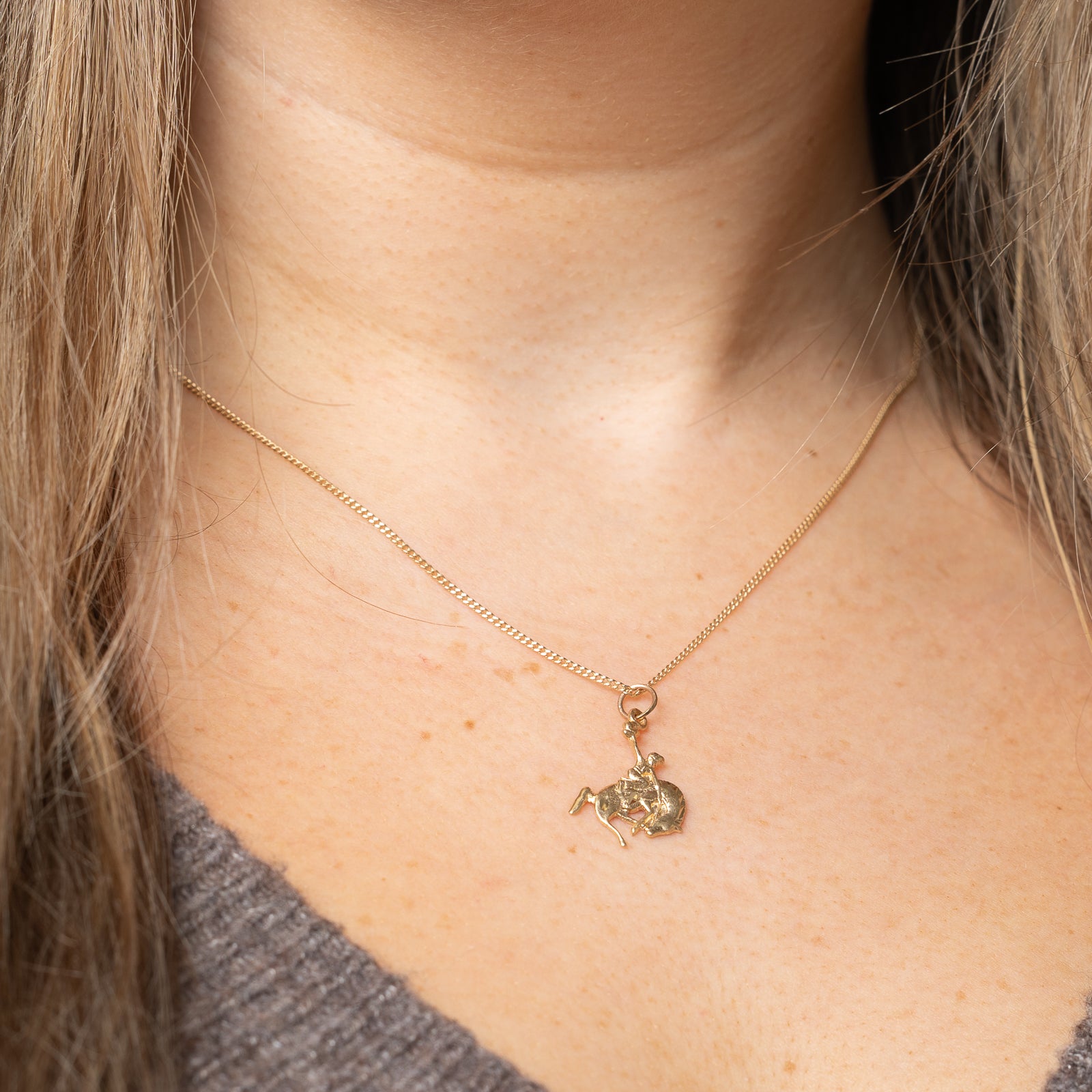 10k Yellow Gold Horse Jockey Charm |