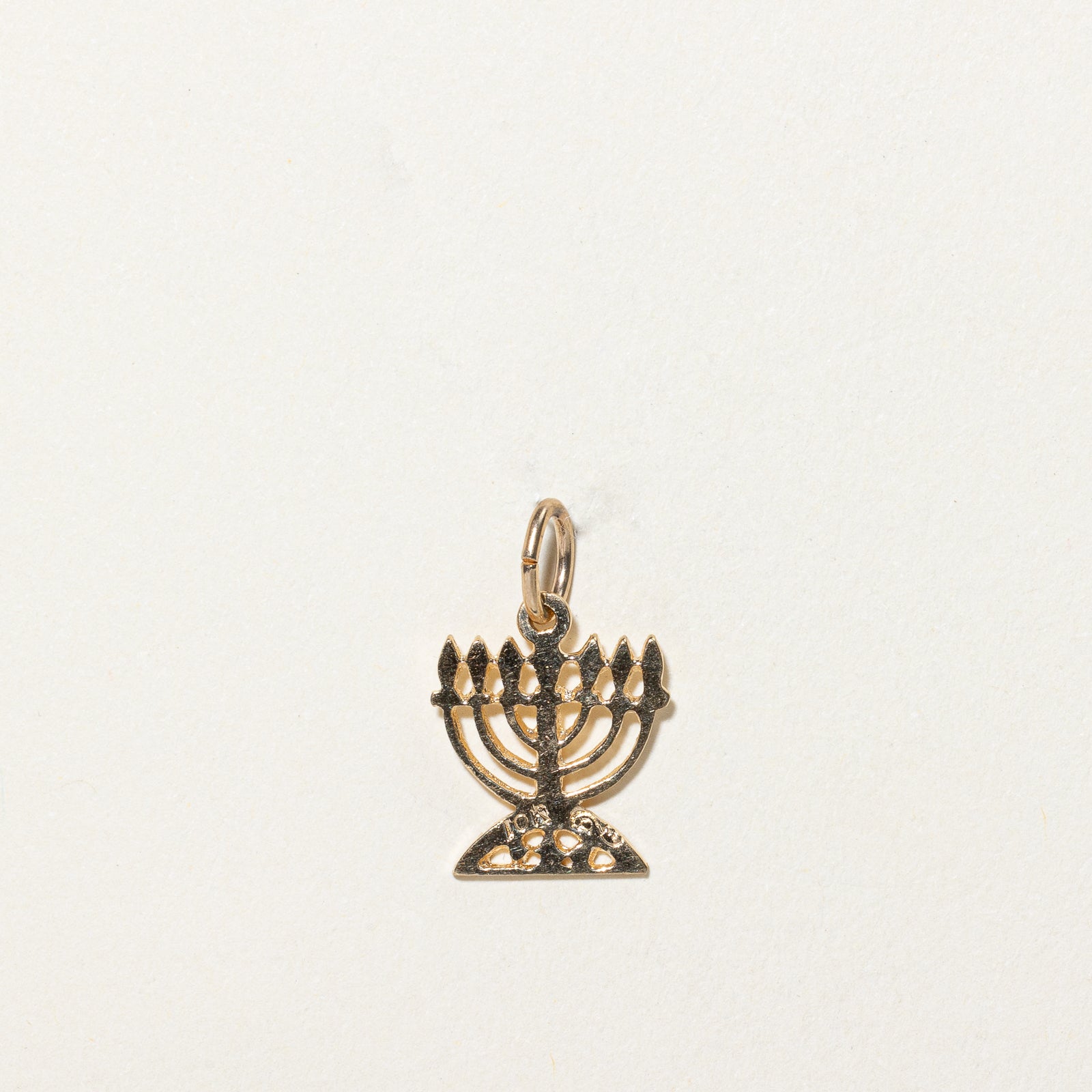 10k Yellow Gold Hanukkah Menorah Charm |