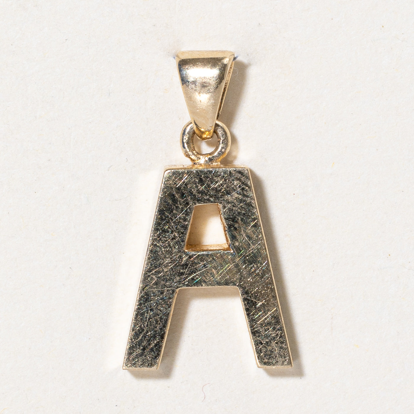 14k Yellow Gold 'A' Initial Pendant