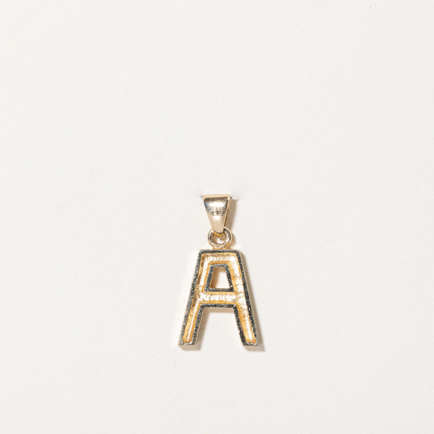14k Yellow Gold 'A' Initial Pendant