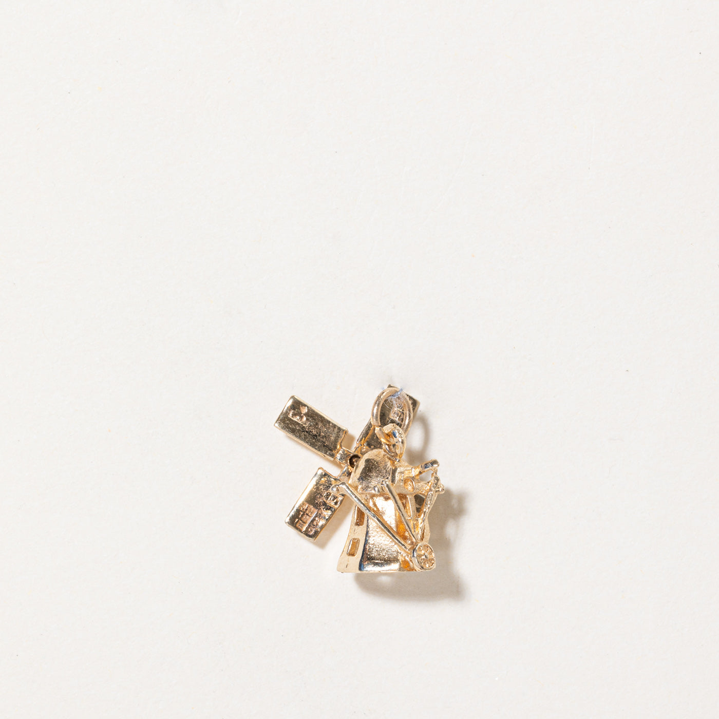 14k Yellow Gold Windmill Charm