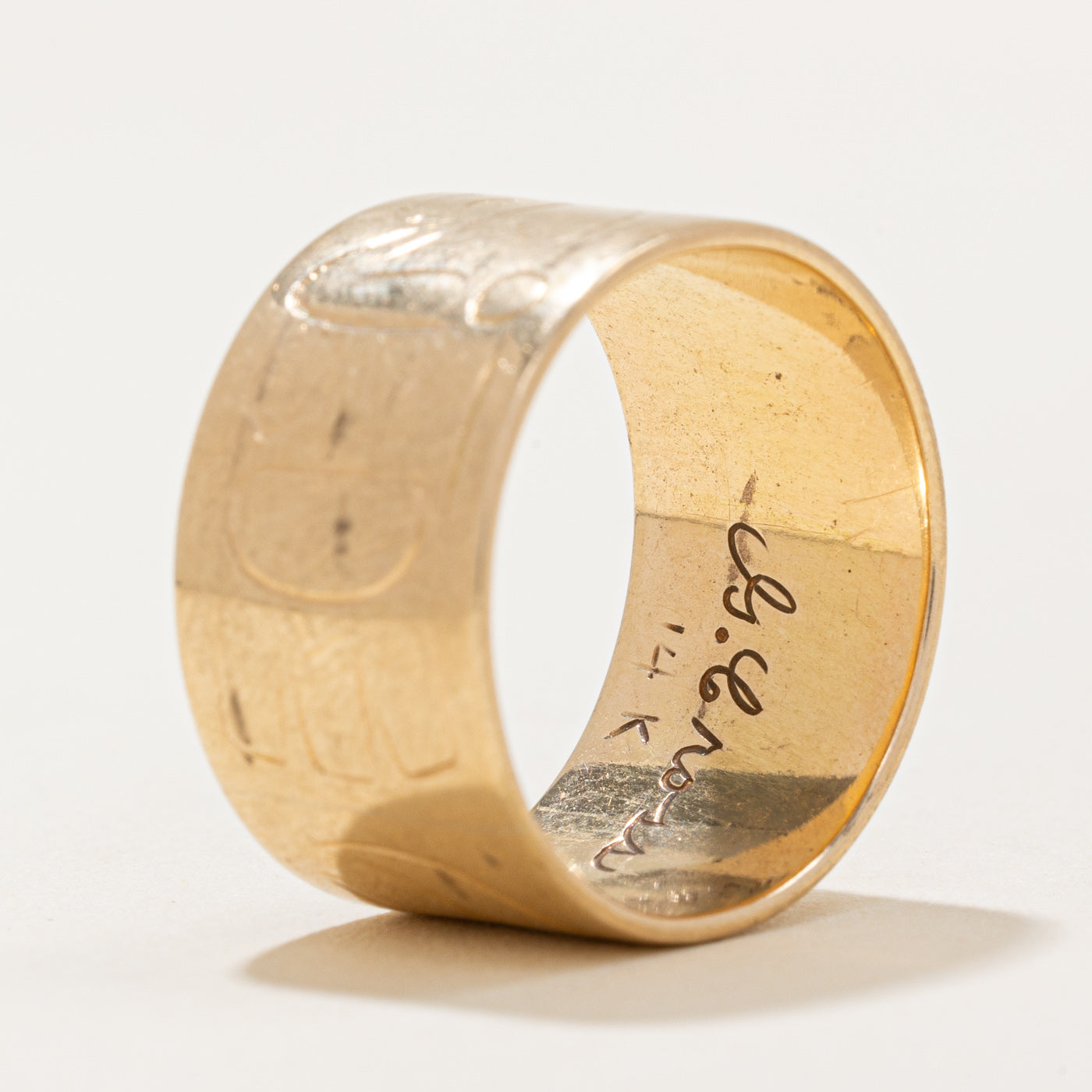 14k Yellow Gold Indigenous Art Ring | SZ 9 |