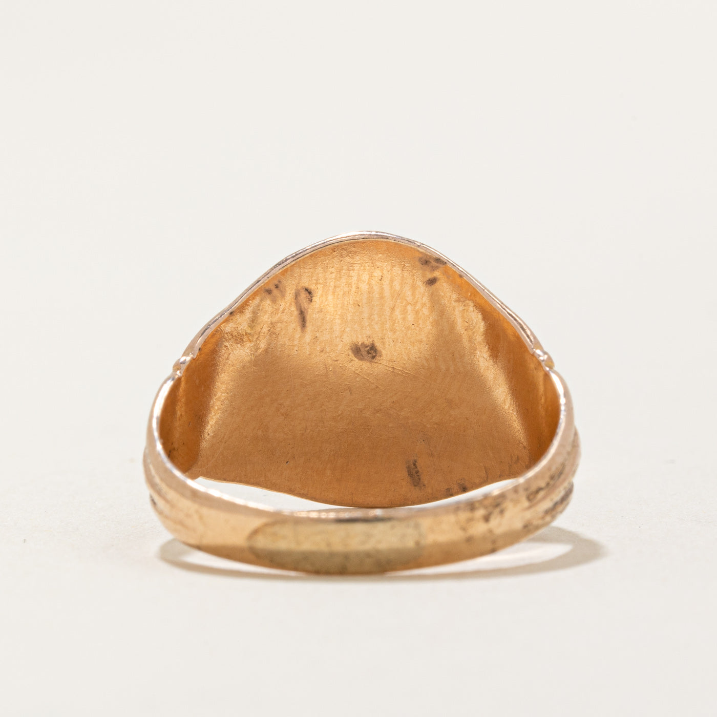 Bague chevalière vierge en or rose 10 carats | Taille 8 |