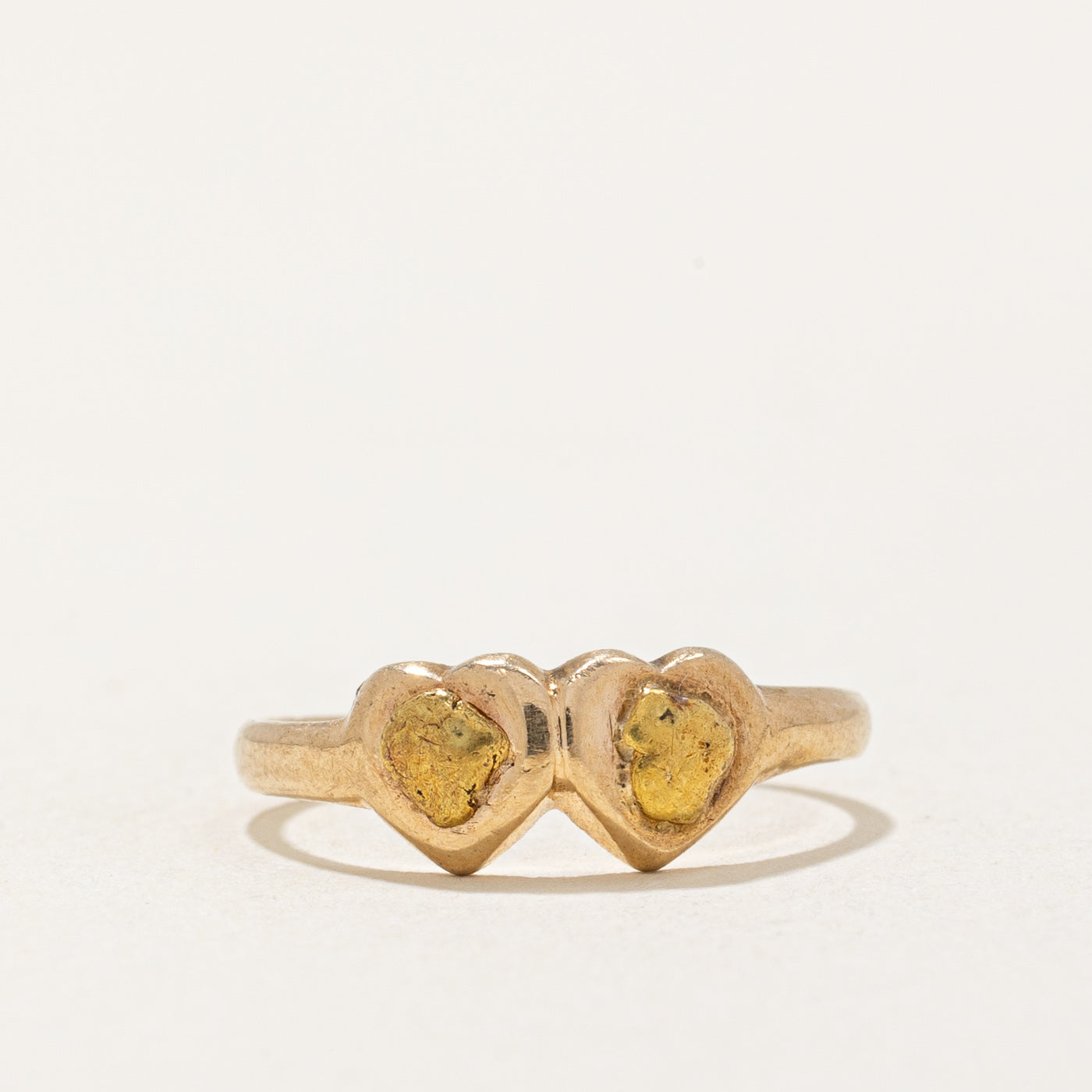 10k Yellow Gold Heart & Nugget Ring | SZ 2.25 |