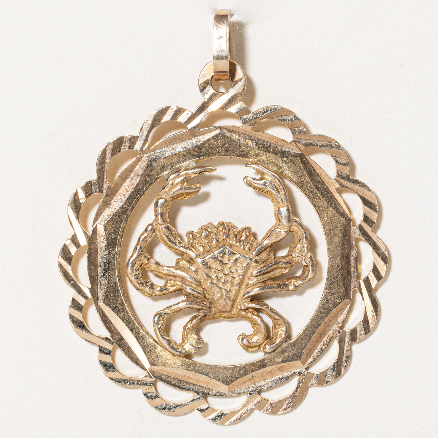 10k Yellow Gold Cancer Zodiac Pendant