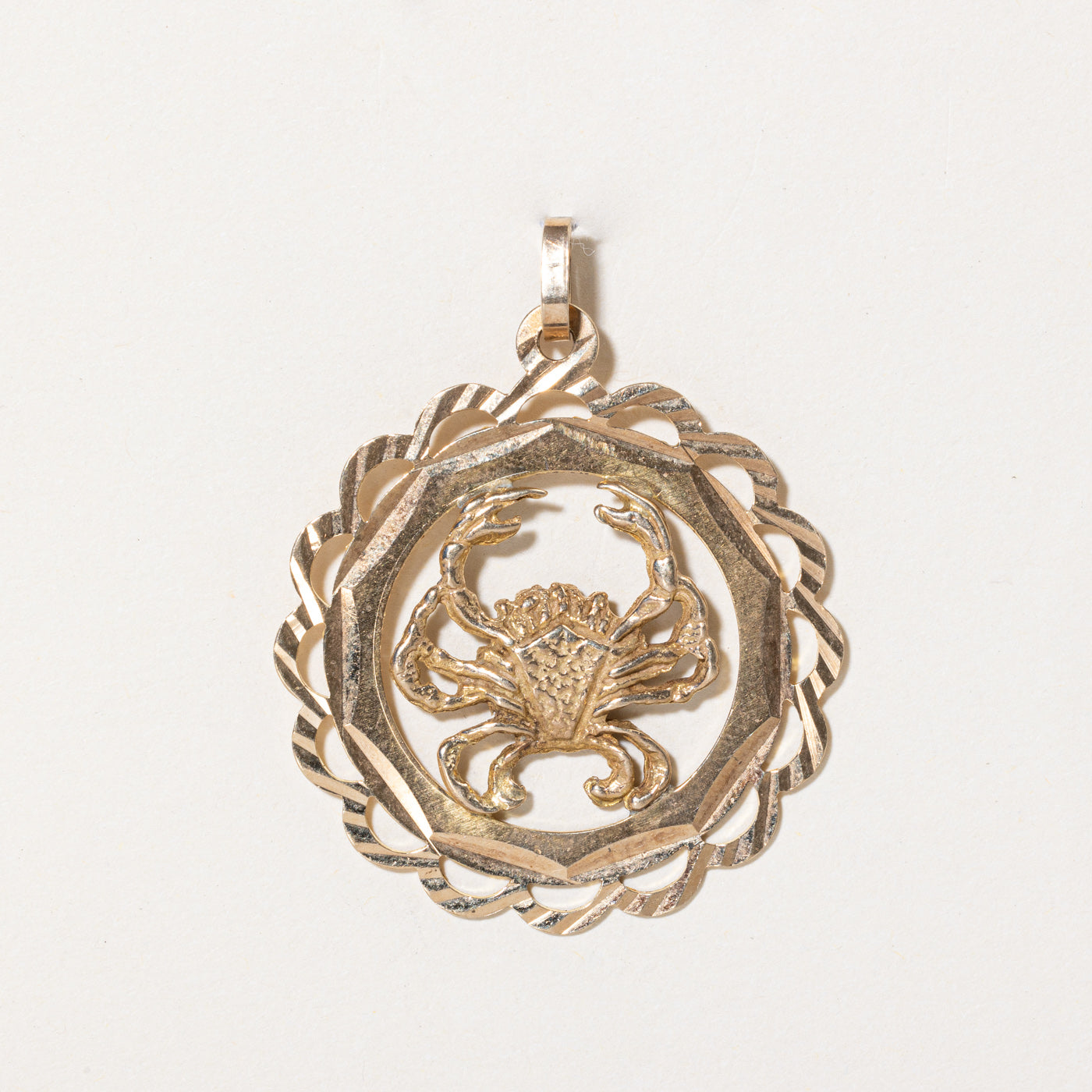 10k Yellow Gold Cancer Zodiac Pendant