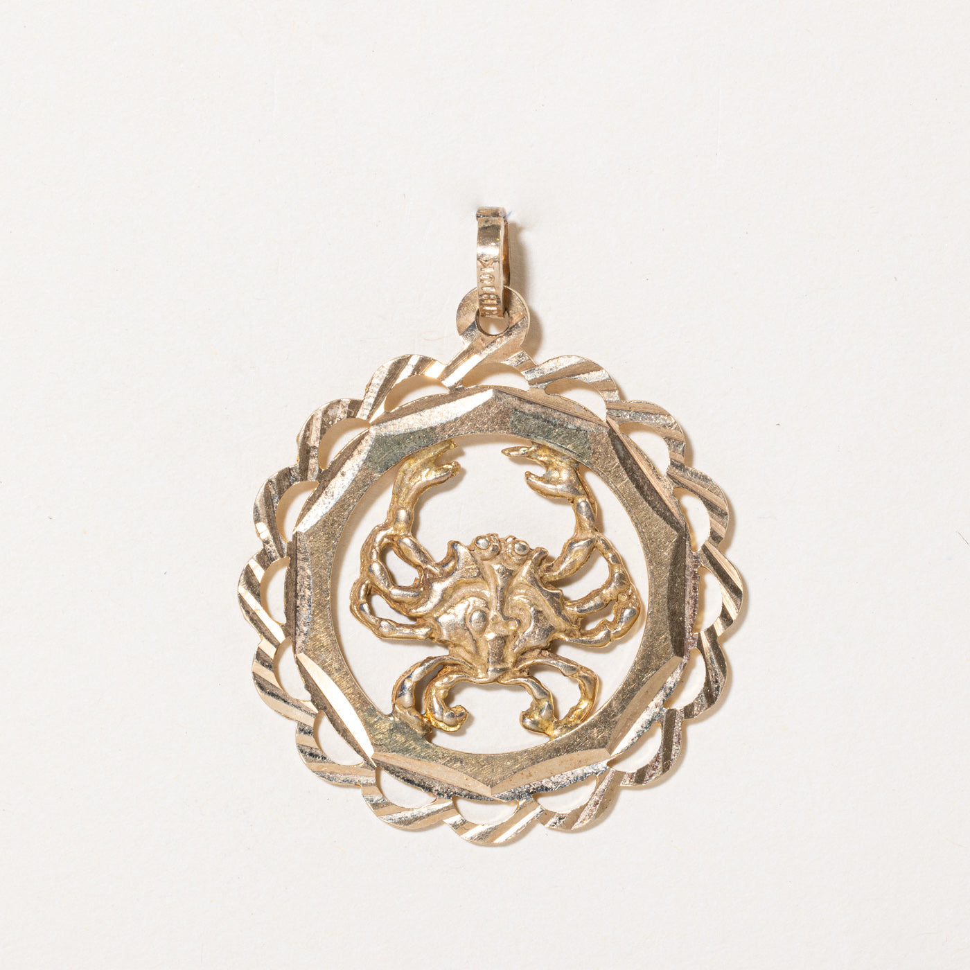 10k Yellow Gold Cancer Zodiac Pendant