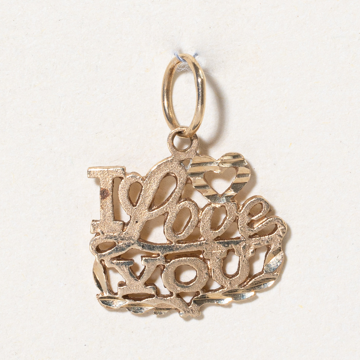10k Yellow Gold 'I Love You' Charm