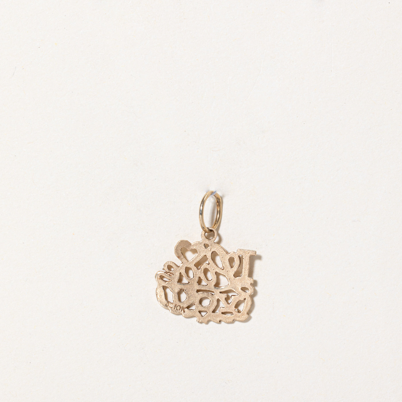 10k Yellow Gold 'I Love You' Charm