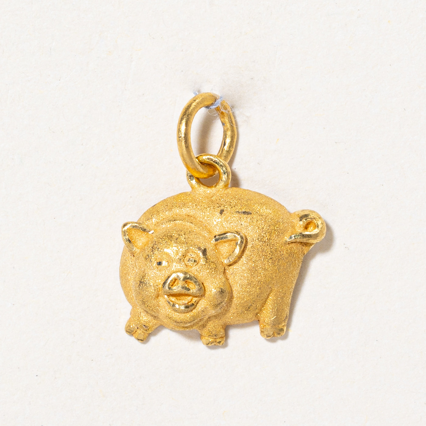 24k Yellow Gold Pig Charm