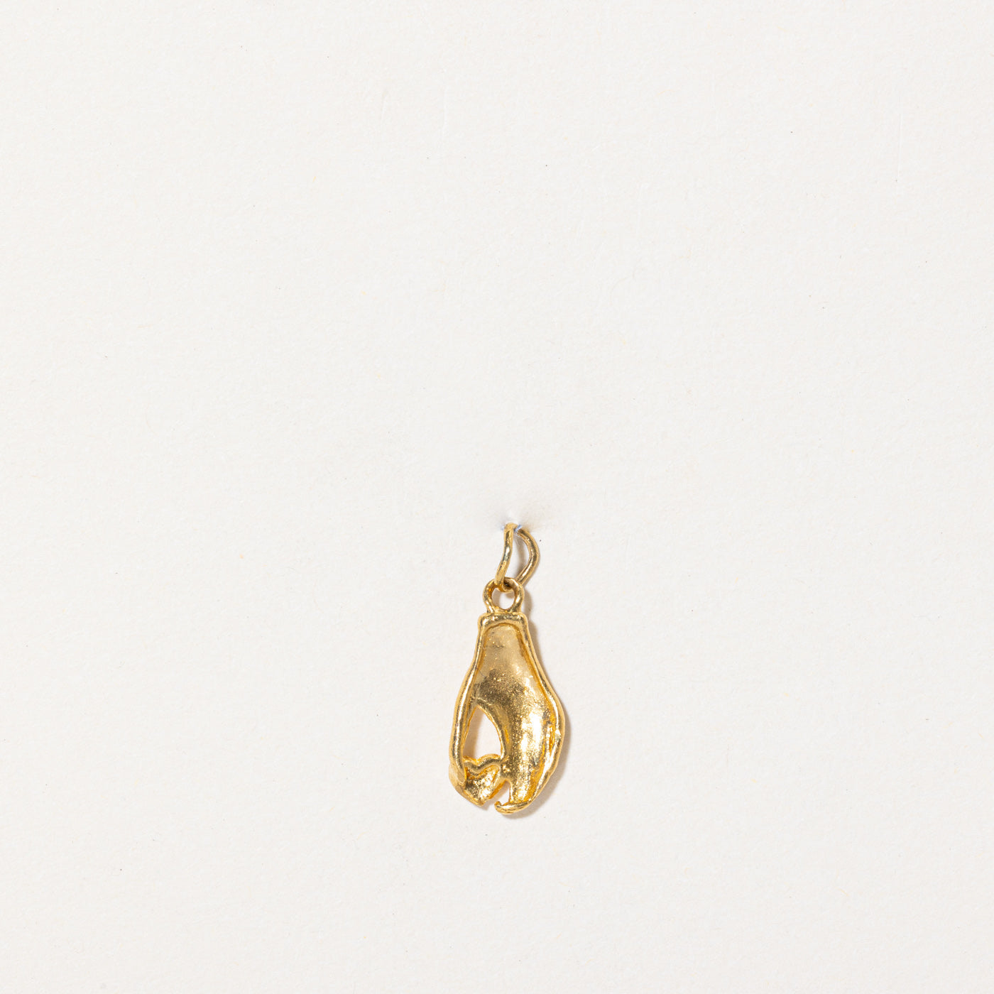 24k Yellow Gold Hand & Heart Charm