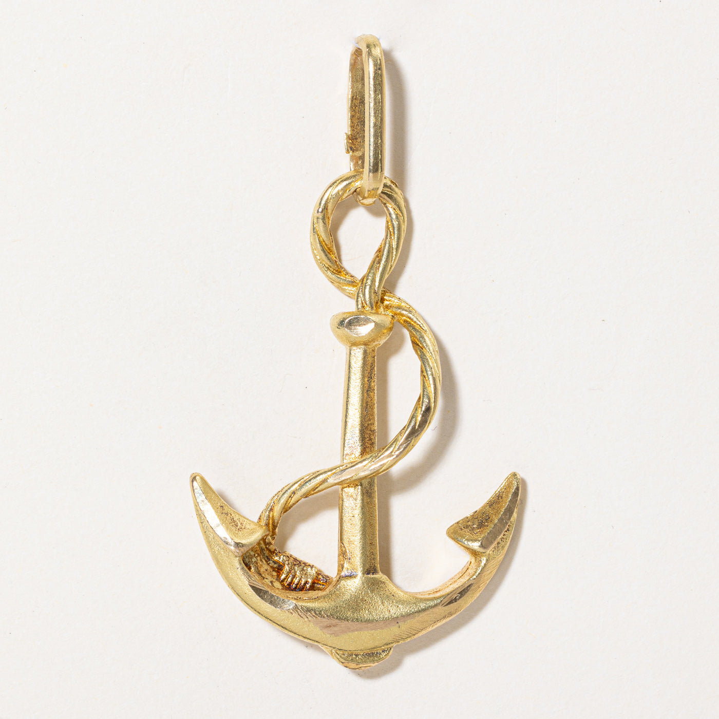 Italian 18k Yellow Gold Anchor Pendant