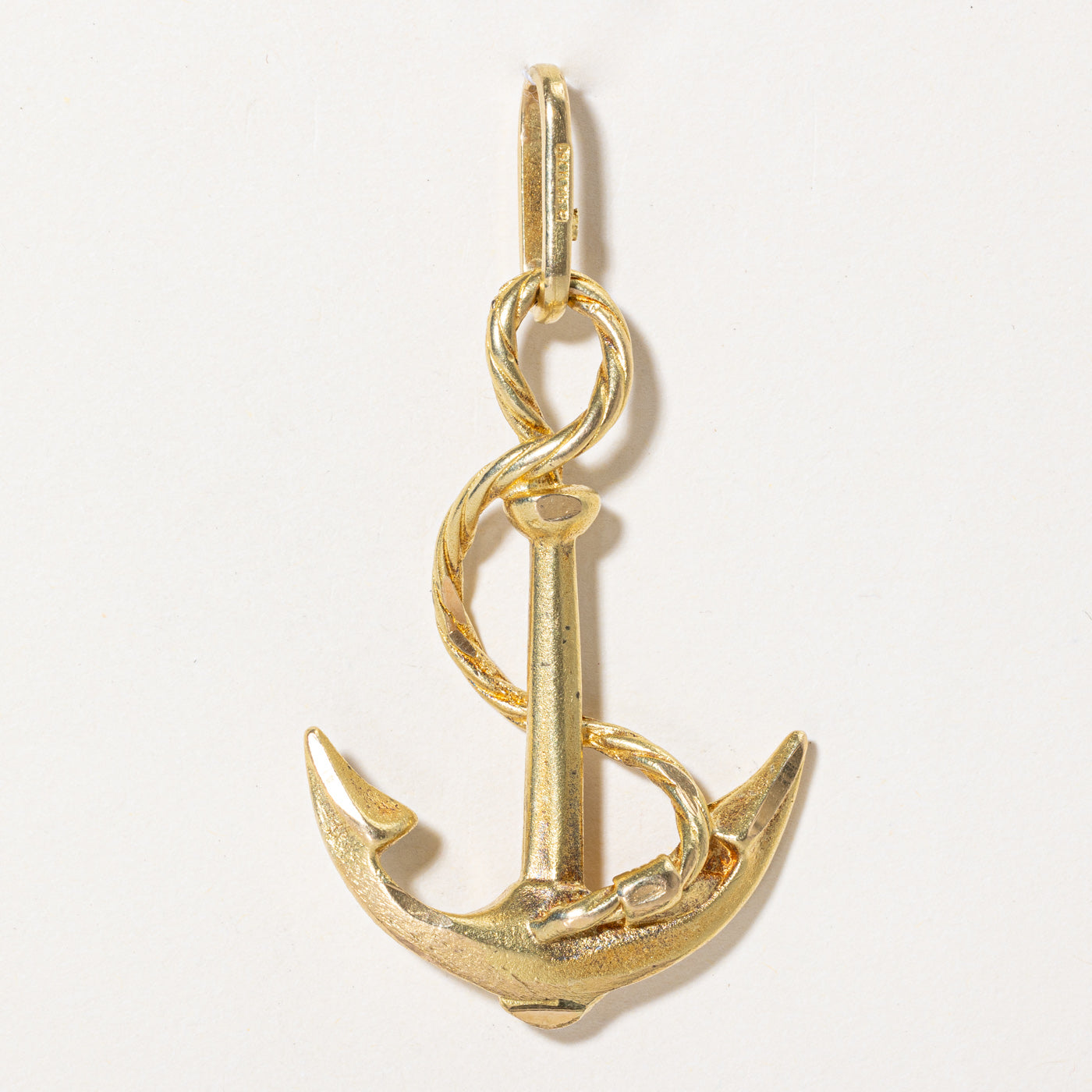 Italian 18k Yellow Gold Anchor Pendant