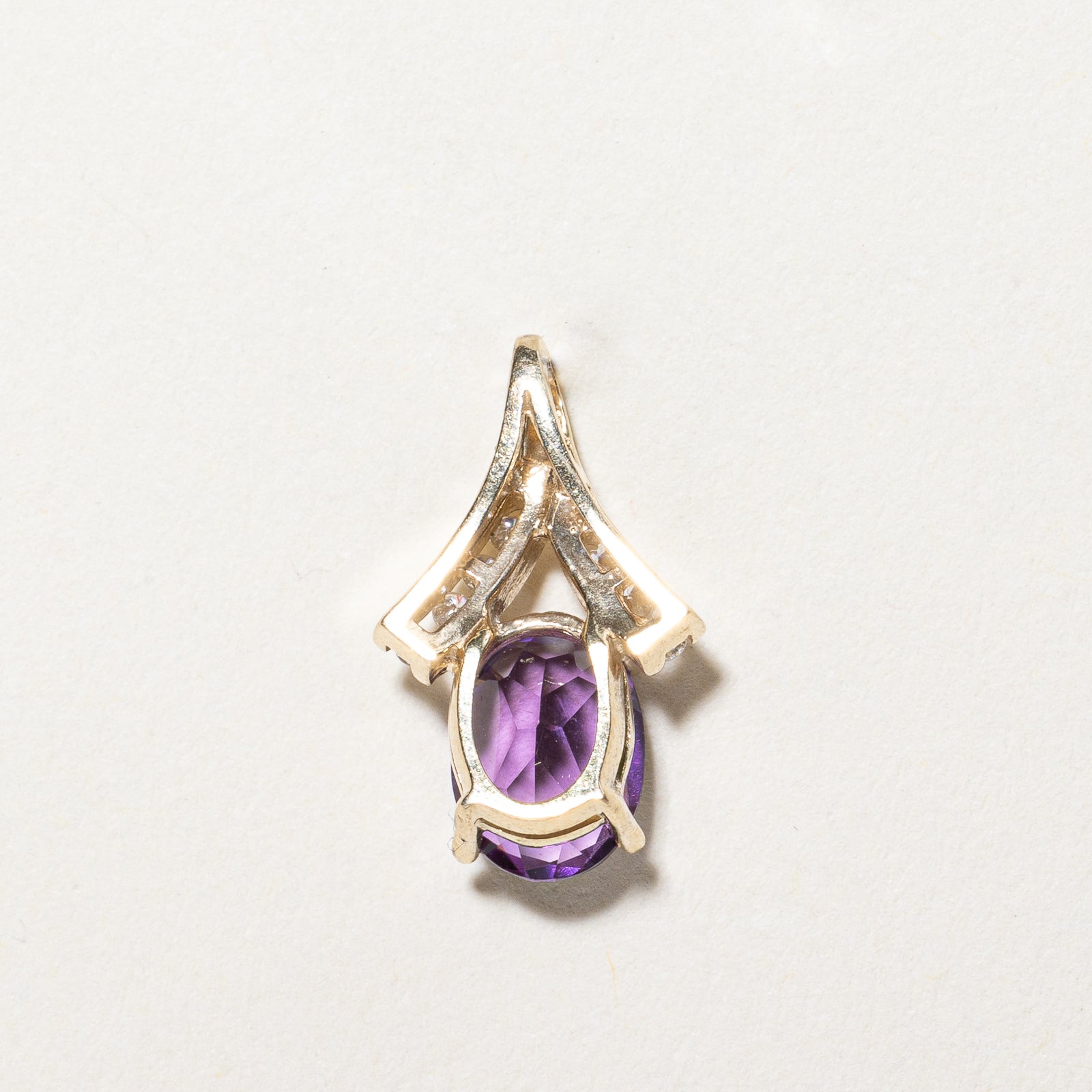 Oval Cut Amethyst & Diamond Pendant | 1.00ct, 0.05ctw |