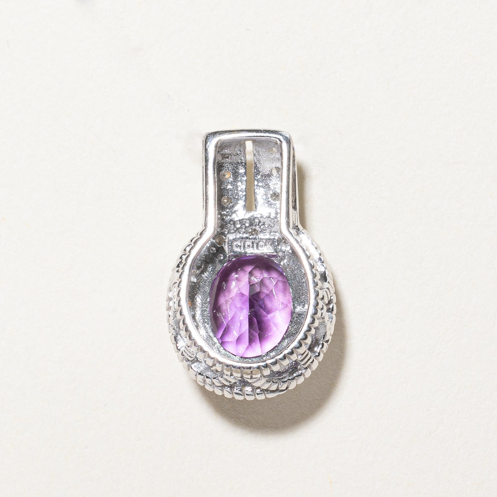 Amethyst & Diamond Halo Pendant | 1.70ct, 0.08ctw |