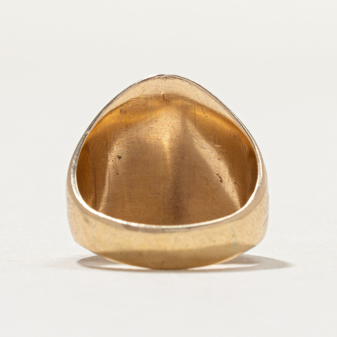 Bague chevalière vintage en or jaune 10 carats avec initiale « JS » | Taille 3,25