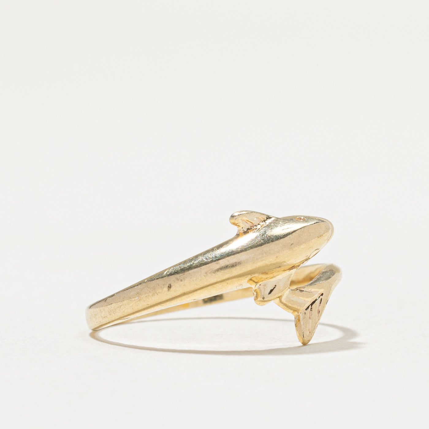 14K Yellow Gold Dolphin Bypass Ring | SZ 5.75